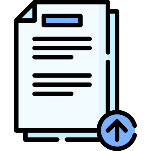 Document with upload arrow icon