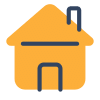 Simple house icon in yellow